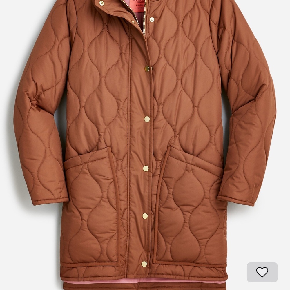 J Crew Women's Stowe Quilted Brown Jacket